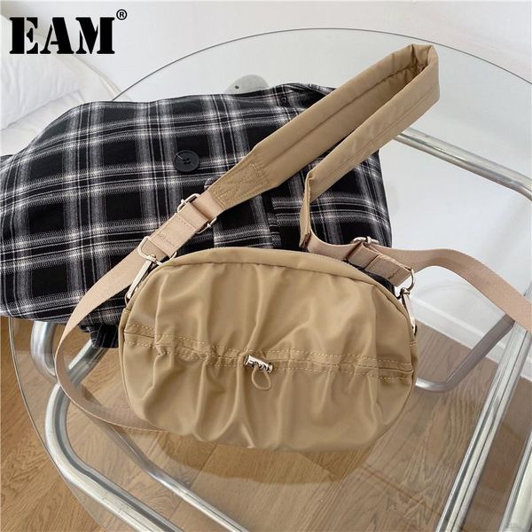 

shoulder bags [eam] women small brief drawstring nylon cloth personality all-match crossbody bag fashion tide 2021 18a1618