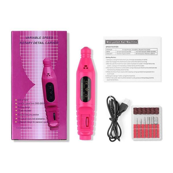 

nail drill & accessories 1 set mini electric machine kit manicure art pen pedicure file tools mill cutter with bits