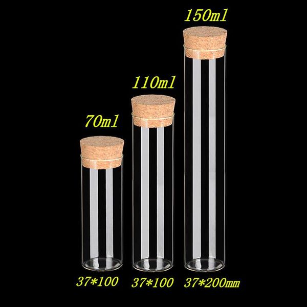 

corks bottles clear jars test 6pcs jars with vials ser glass cork 70ml glass transparent 110ml 150ml long bottles empty tube crjqo apct, White;black