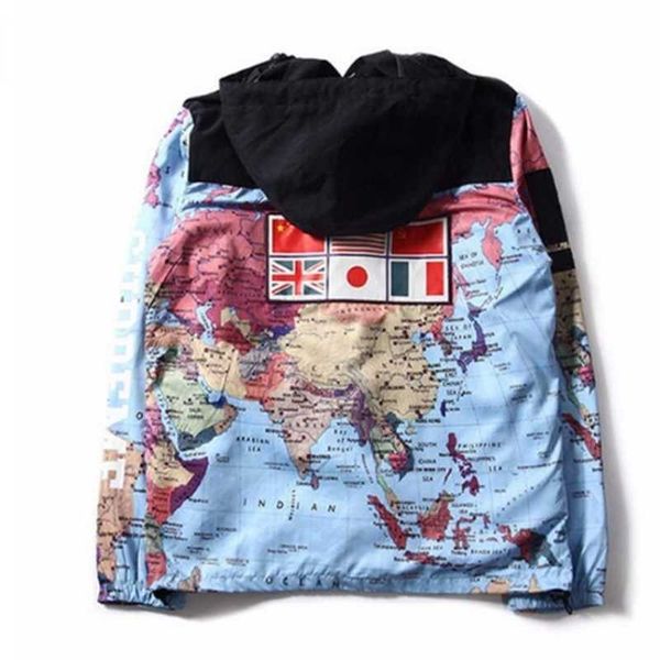 

street fashion brand flag coat su up joint name 3m jacket detachable hat men's luminous windbreaker, Black;brown
