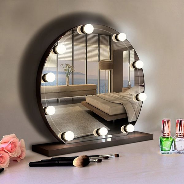 

2021 new usb 10 led mirror kit with stepless lights can be darkened make-up lamps vanity table set in ing room eeyr