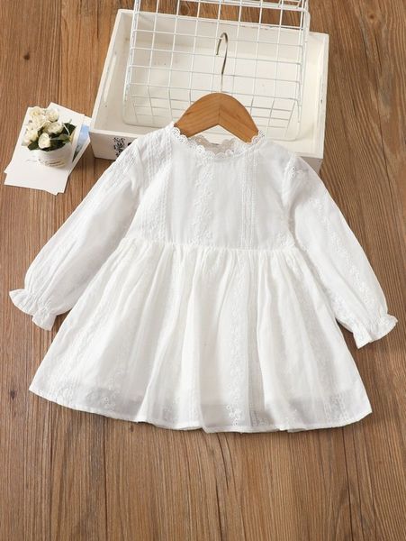 

baby flounce sleeve guipure lace insert dress she, Red;yellow