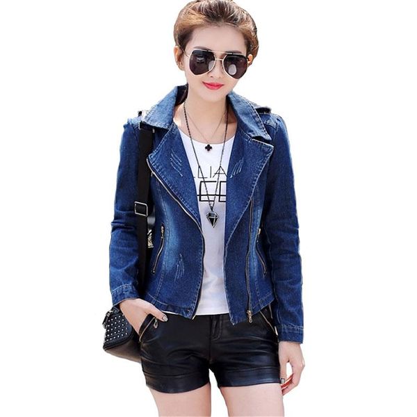 

2021 new fashion denim jacket women spring autumn short coat casual student long sleeve jeans outerwear short jacket kw12, Black;brown