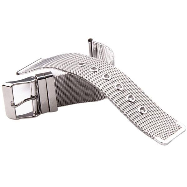 

watch bands ultra-thin strap watchband pin buckle stainless steel fine mesh woven contracted fashion office band 14/16/18/20/22/24mm, Black;brown