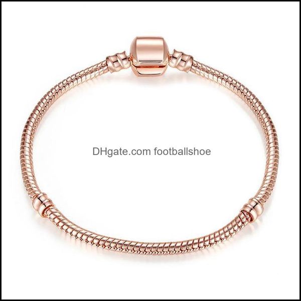 Bijoux Rose Or Bracelets Femmes Serpent Chaîne Charme Perles Pour Pandora Bracelet Bracelet Enfants Cadeau Drop Delivery 2021 B0Ycg