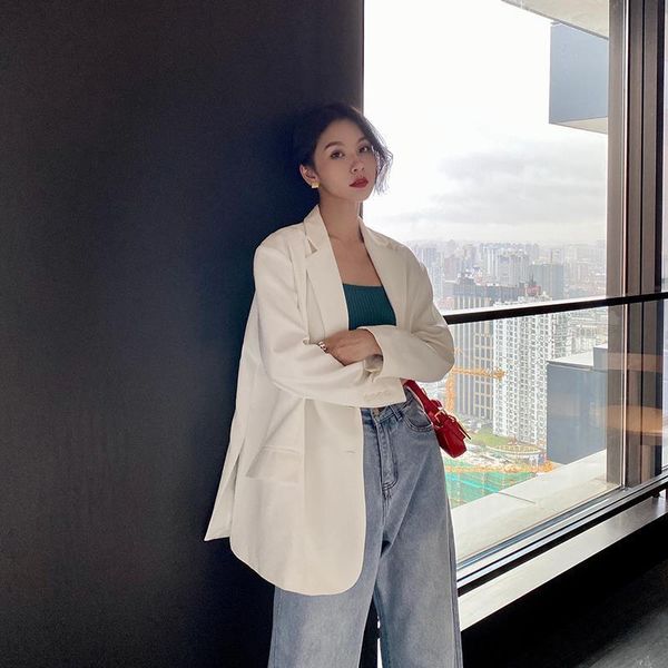 

2021spring and autumn new ladies suit jacket, White;black