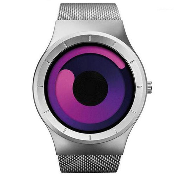 

starry sky swirl dial sports quartz watch trend fashion simple and versatile men's personality casual wrist wa127 wristwatches, Slivery;brown