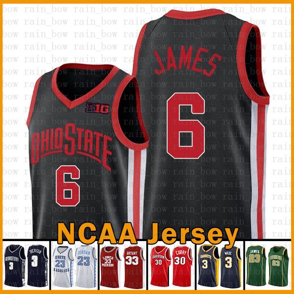 

ohio state buckeyes 6 lebron 23 james ncaa university college basketball jersey allen 3 iverson 23 michael russell 0 westbrook anfernee 25 h, Black
