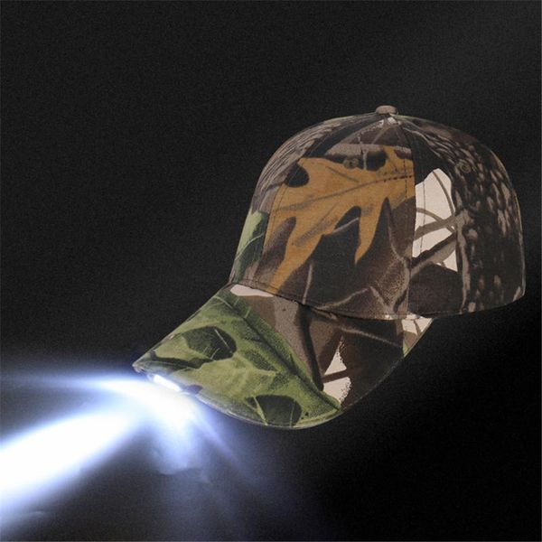 

wide brim hats night led lighting hat camouflage illuminated fashion casual fishing outdoor mountaineering hunting baseball cap hiking, Blue;gray