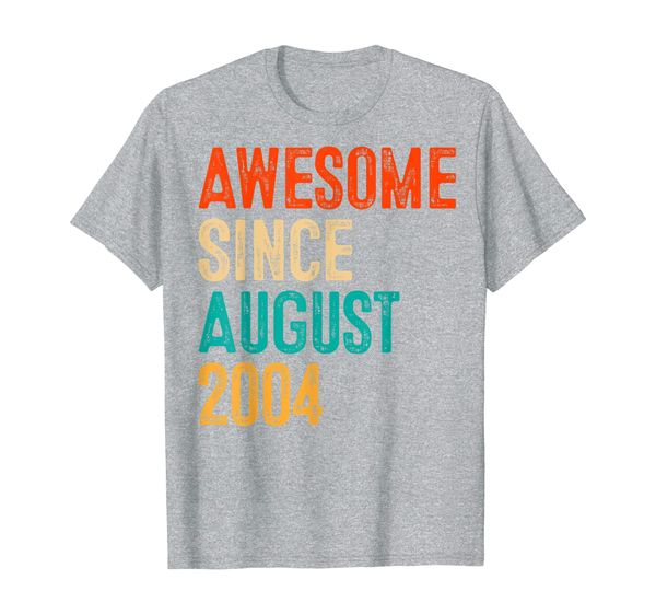

awesome since august 2004 15 year old gift 15th birthday t-shirt, White;black