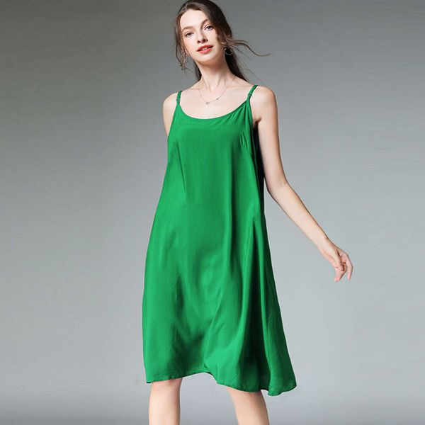 

fat mm summer 2020 new versatile loose silk cotton large size suspender dress petticoat 7502, Gray