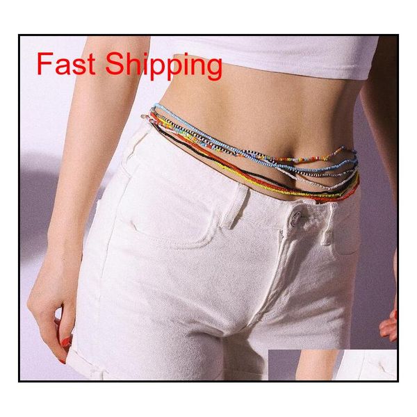 

wholesale color matching simple single-layer handmade beaded body chain wild hit color beads elastic waist chain wo jllsbz otsweet, Silver