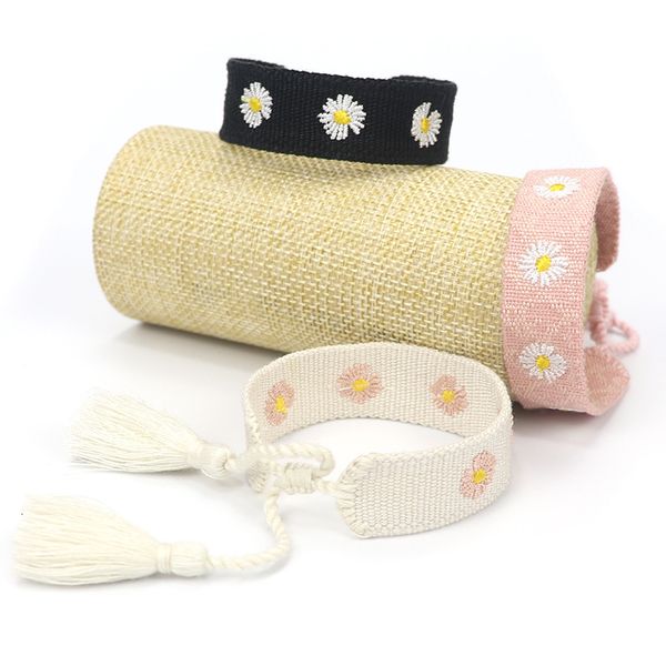 

souvenirs hand catenary simple chrysanthemum embroidery bracelet woven rope fashion tassel female accessories couple lover