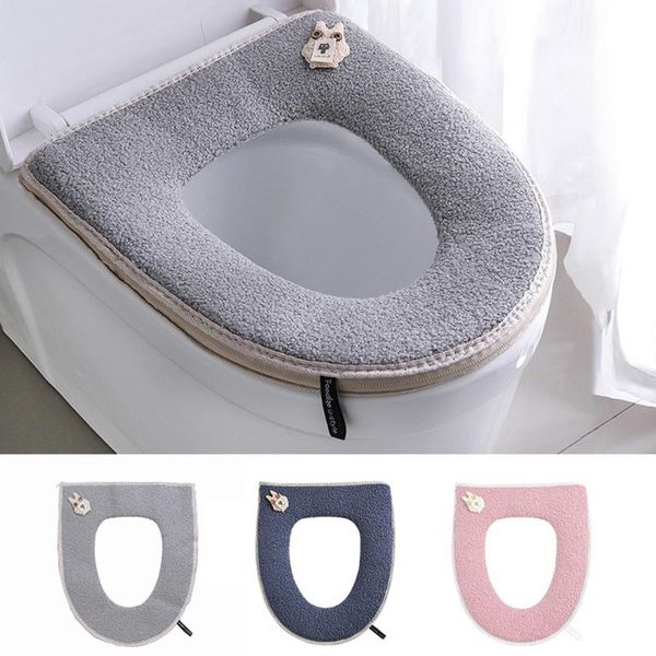 

bathroom zipper gasket closestool soft toilet seat cover toilet protect mat pad cushion washable overcoat case