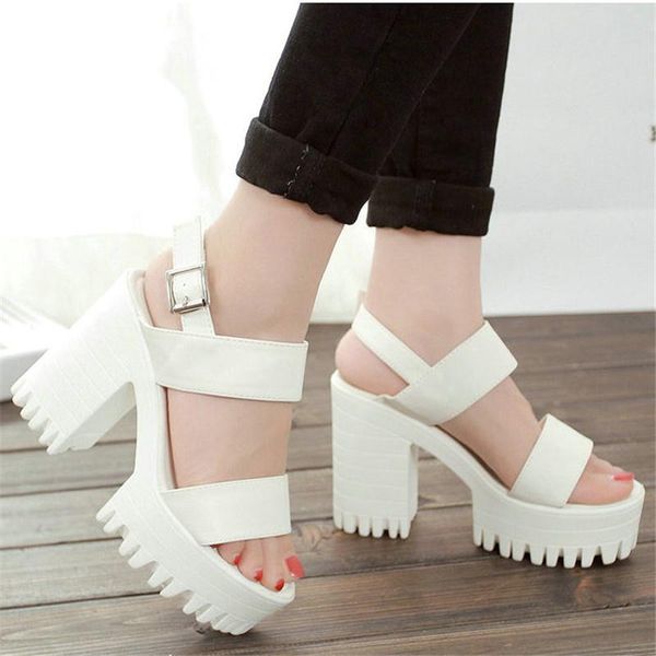 

sandals 2021 drop white summer sandal shoes for women arrival thick heels platform casual russian, Black