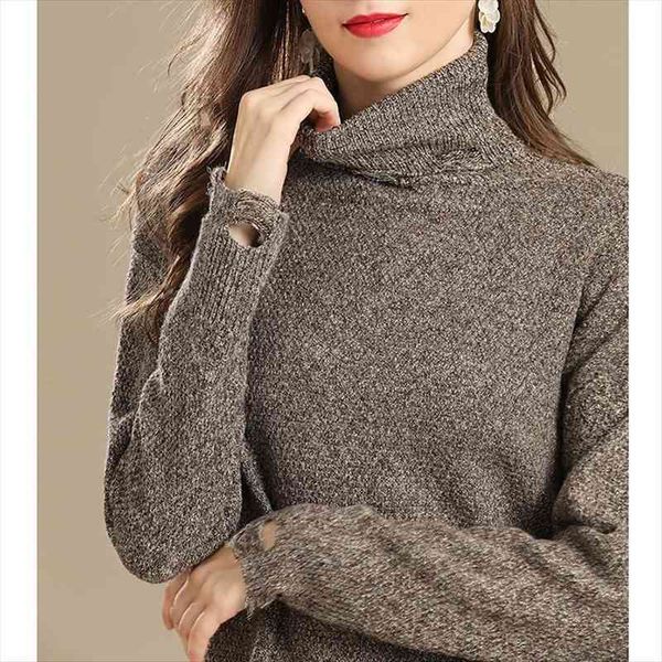 

womens turtleneck sweater oversized winter clothes long sleeve silver flash tattered decoration women pullover, White;black