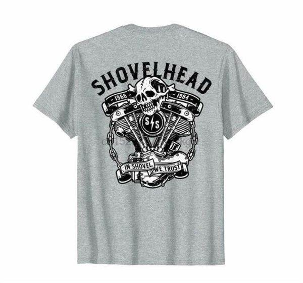 

classic vintage shovelhead motorcycle 1966-1984 outdoor wear tee shirt, White;black