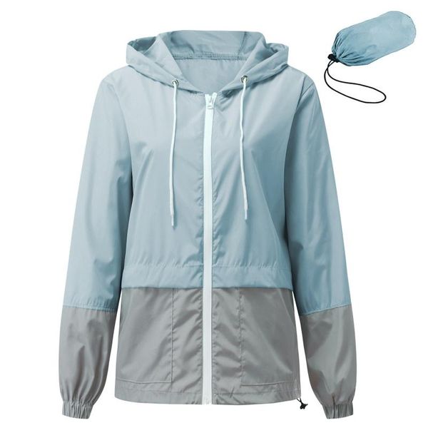 

women's trench coats long sleeve hoodie pockets zipper sports outwear coat hoodies women pocket sweatshirts waterproof windbreaker, Tan;black