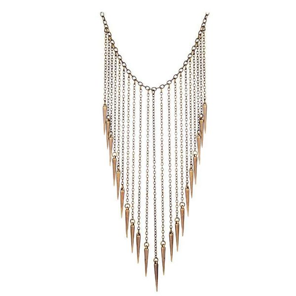 

chokers woman maxi necklace collar chain multi-layer ccb rivet long tassel punk vintage jewelry for bijoux, Golden;silver