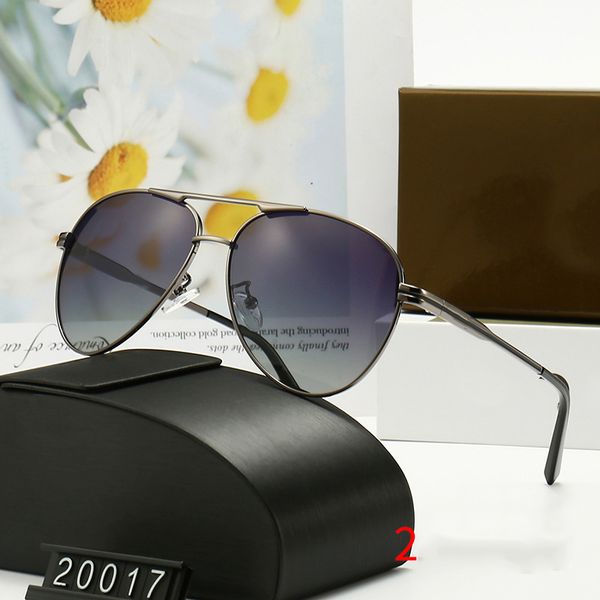 

2021 new designer glasses big frame men's polarizing sunglasses metal driving glasses have logo 20017 l-11, White;black