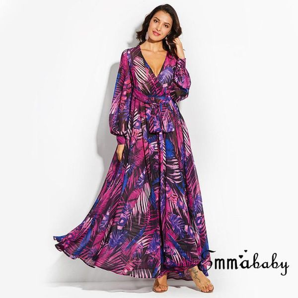 

casual dresses bohemian 2021 stylish chic women's summer beach dress club party floral loose sundress maxi plus size, Black;gray