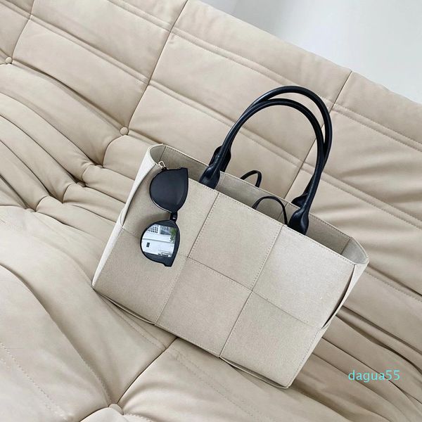 

wide woven canvas minimalism leisure shop bag same style large capacity one-shoulder portable tote bag
