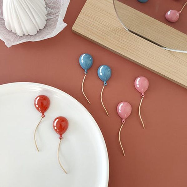 

stud 2021 sping sweet colorful pink cute balloon earrings funny tassel long for women fashion jewelry trip gifts arrive, Golden;silver