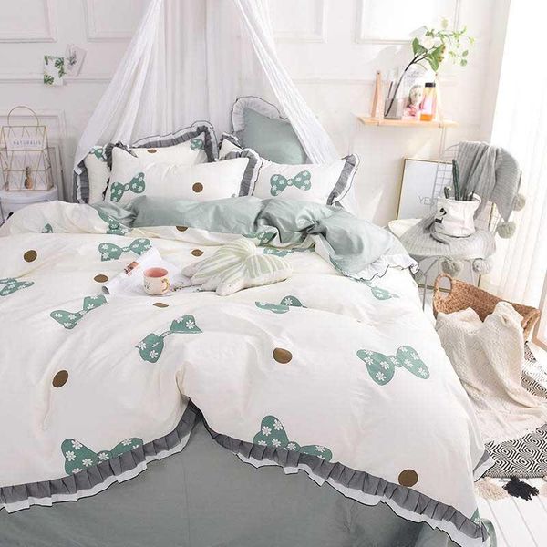 

bedding sets 100%cotton white and black lace love flower printed bed double size sheet 4pcs set  bedspread