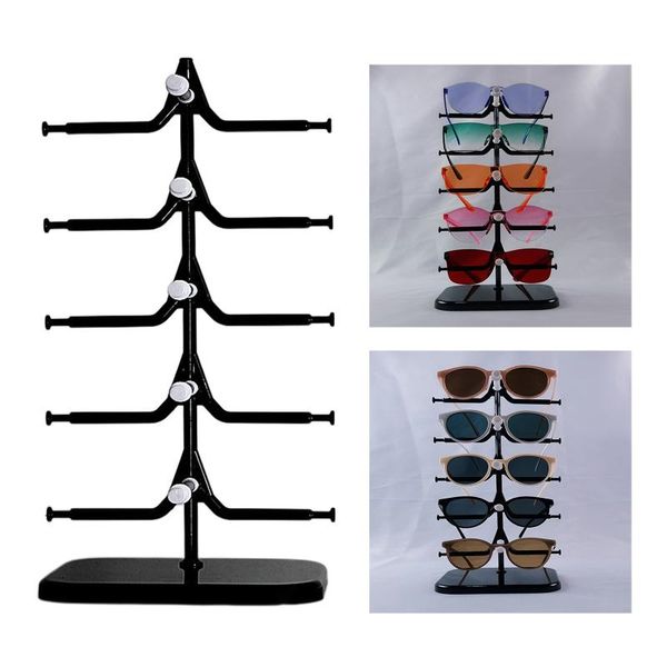 

jewelry pouches, bags 5 layers glasses eyeglasses sunglasses show stand holder frame display rack for pairs, Pink;blue