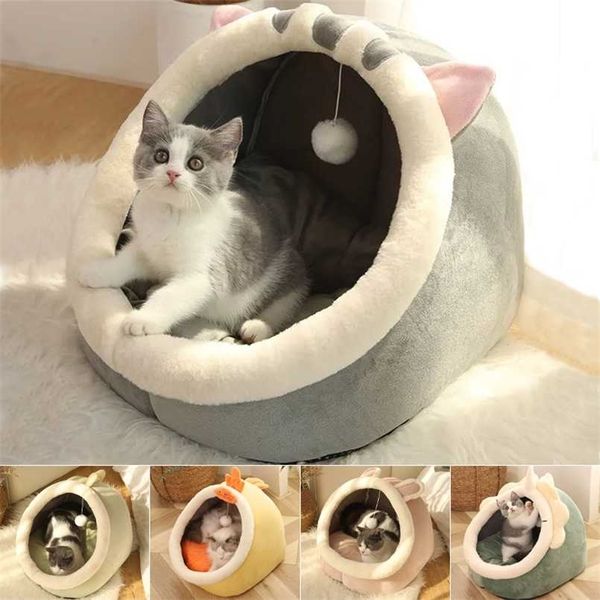 Sweet Cat Cama Quente Pet Cesta Acolhedor Kitten Lounger Almofada Casa Barraca Muito macio Pequeno Cachorro Mat Saco Para Lavável Cave S Beds 211111