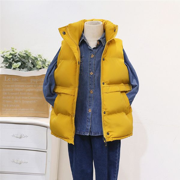 

children's down cotton vest in autumn and winter, Black;white