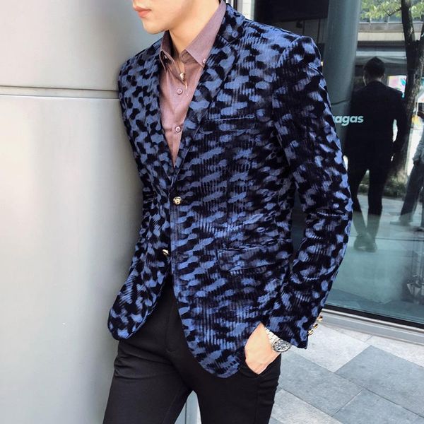 

men's suits & blazers luxury banquet party suit jacket evening dress fashion jacquard casual business slim wedding clothing, White;black