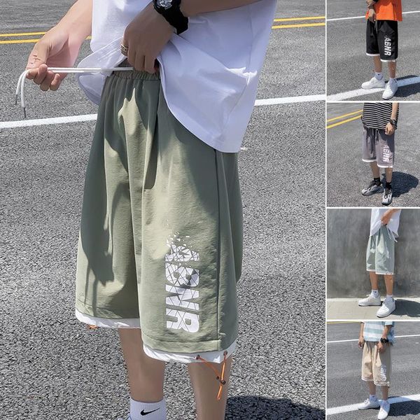 

men's shorts gym sweat basketball casual loose pants running polyester drawstring knee length ropa hombre men clothes ed50dk, White;black