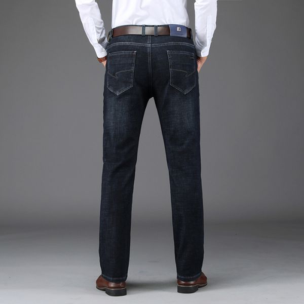 

2021 new brand men spring summer style thin denim cotton causal elastic straight long pant business puls size 29-40 6qmx, Blue
