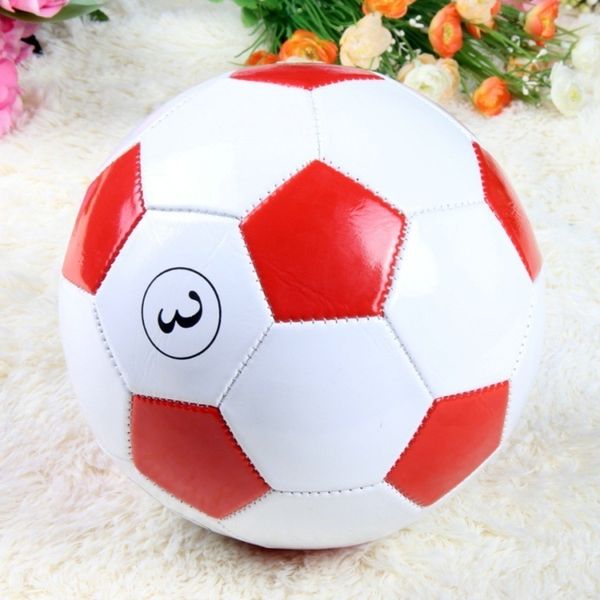 

no. 3 football children's red and white piece pu air supply needle mesh bag