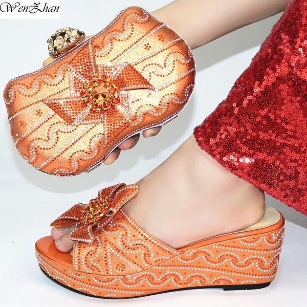 

dress shoes wonderful and bag set in italy orange color wedges italian with matching for wedding wenzhan 38-43 d06-19, Black