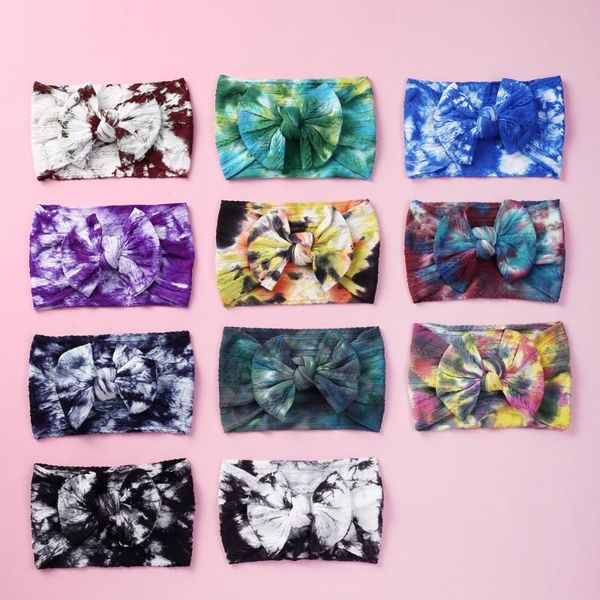 

hair accessories 23pc born headwraps fashion tie dye headband cable knitting solid nylon hairbands for children knot turban baby, Slivery;white