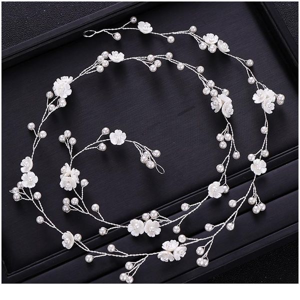 

trendy silver color tiara headband flower pearl bride hair band wedding hair accessories headdress ladies tiara hair j qylfqx