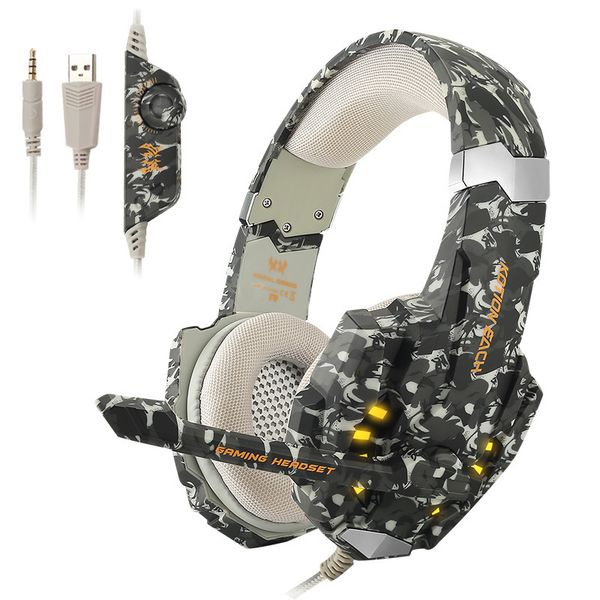 

earphones headset yingzhuo g9600 for game 3.5mm camouflage light-emitting cable e-sports ps4 computer