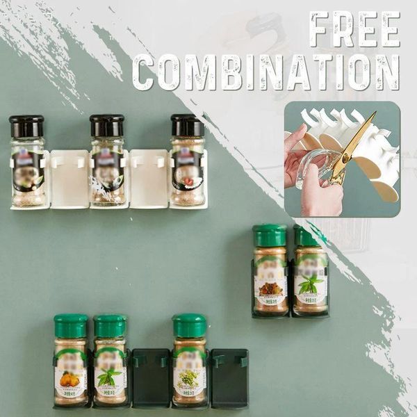 

kitchen storage & organization wall mounted spice holder convenient hanging seasoning rack clips organizer for