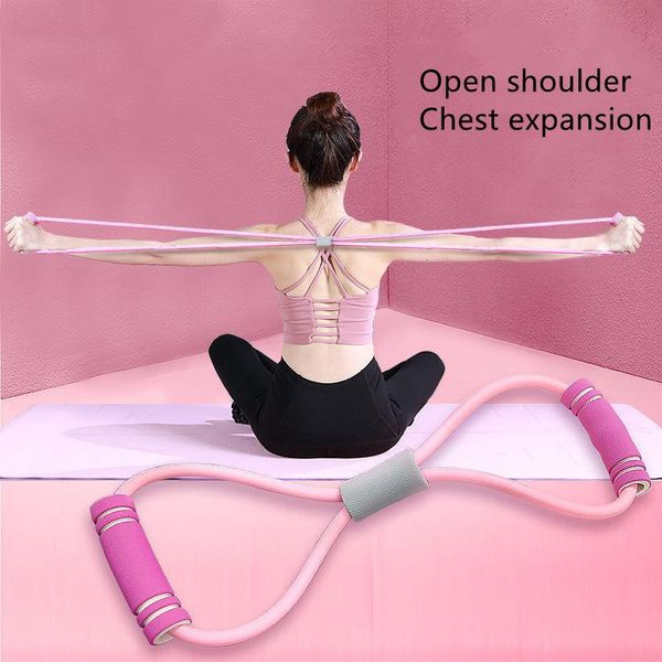 

resistance bands 1pcs 8 word chest expander rope yoga latex fitness equipment stretch gym