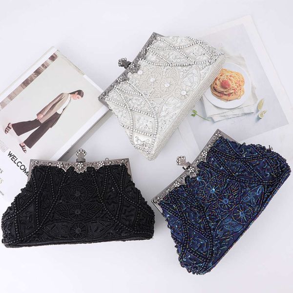 

style fashion simple new pearl dinner evening chain women's bag