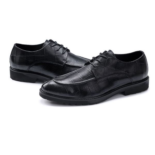 

dress shoes men genuine leather vintage retro custom handmade office fashion formal wedding party oxford shoes b163, Black