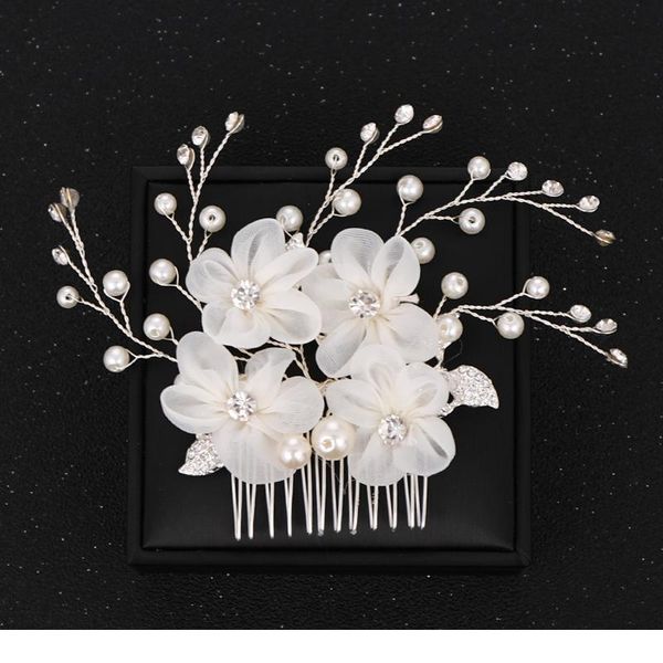 

silver color flower pearl wedding hair combs hair accessories for bridal headpiece women decorative combs wedding hair qylgvn