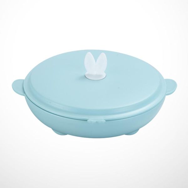 

kitchen storage & organization stainless steel kids dinner plate with compartments baby food dining tray training meal bowl (blue)
