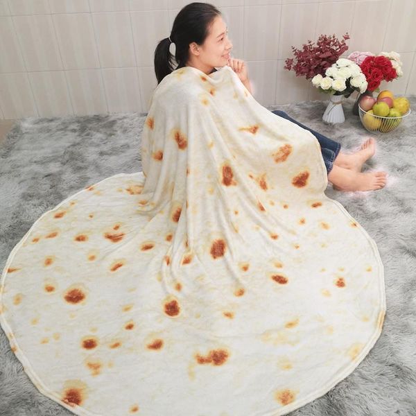 

blankets pizza tortilla blanket pita lavash soft for bed wool sofa plaid plush bedspread manta burrito