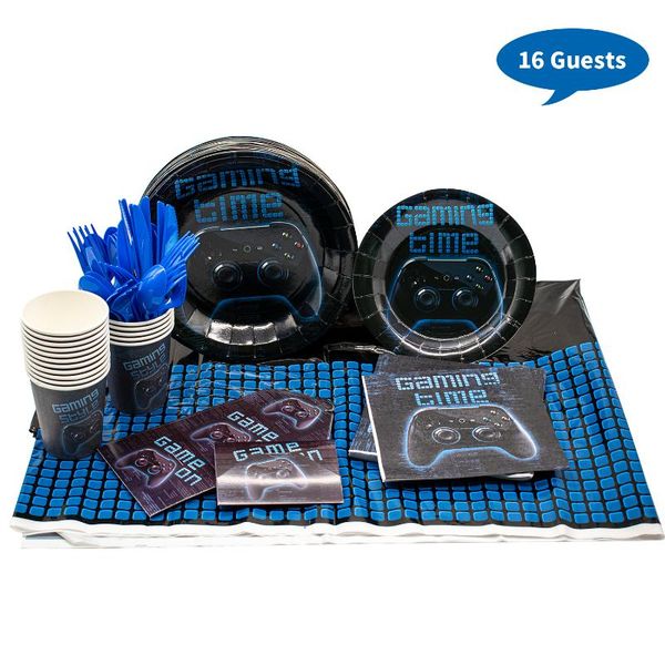 

disposable dinnerware game theme tableware party decoration paper cups plates knives forks boys birthday supplies restaurant decor