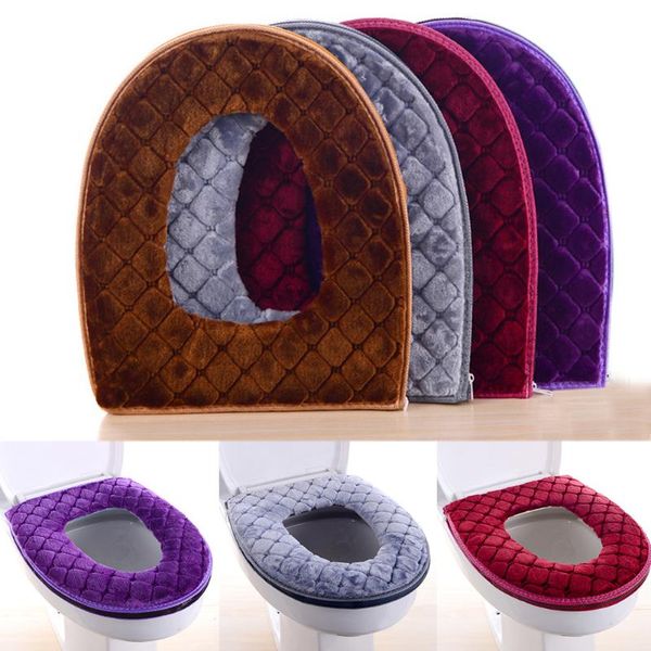 

1pc bathroom filling soft thickened seat pads washable warmer toilet mat cover winter comfortable seat cushion toilet decor