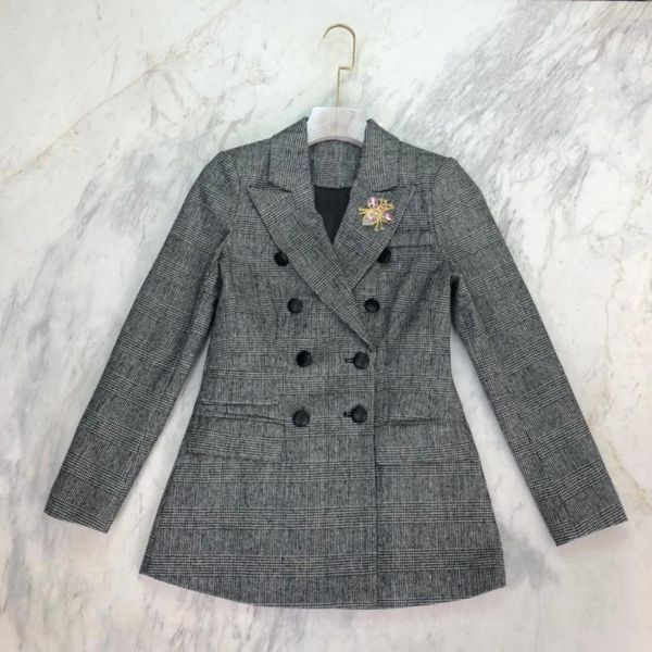 

women's jackets sa09813 fashion women coats & 2021 runway luxury european design party style clothing, Black;brown