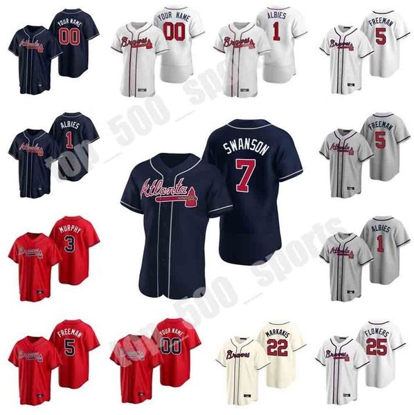 

new 2021 atlanta brave 20 marcell ozuna jersey 5 freddie an 7 dansby swanson 13 ronald acuÃ±a jr. 1 ozzie albies mike soroka baseball, Blue;black